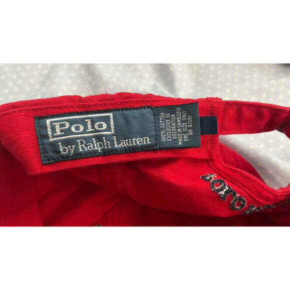 POLO RALPH LAUREN RED BEAR RL13 BASEBALL CAP HAT - Picture 6 of 6